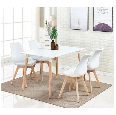 comprar Sillones de comedor de plástico personalizados Conjunto de 4 sillas de comedor de plástico blanco Fabricación en línea