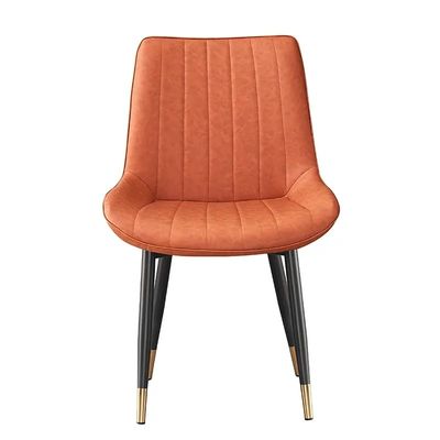 comprar Sillones de comedor de cuero de PU ajustables personalizados Sillón de comedor tapizado naranja Fabricación en línea