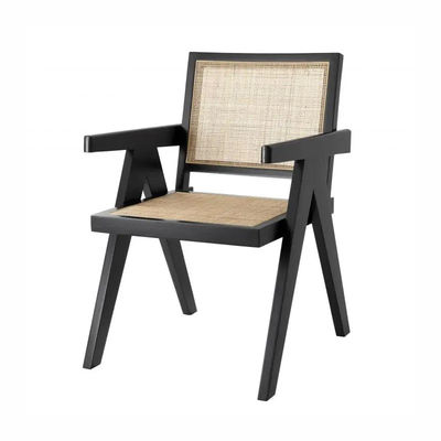 comprar Sillones de comedor de madera y caña ajustable de tamaño Sillón de comedor de rotín de madera Fabricación en línea