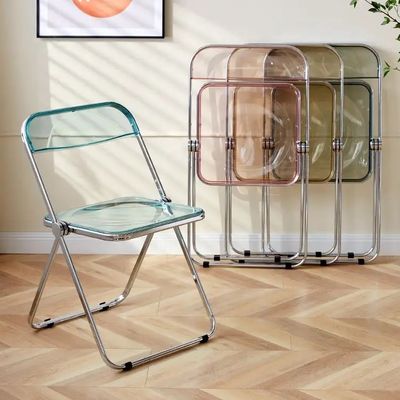 comprar Silla plegable de acrílico verde azul ajustable silla plegable de plástico transparente Fabricación en línea