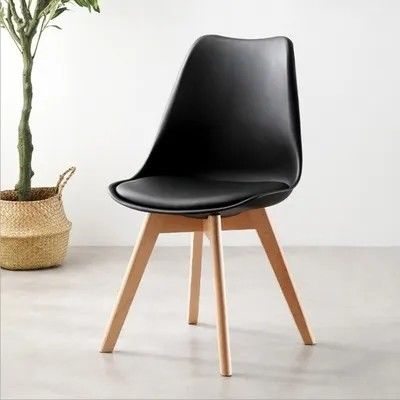 comprar OEM sillas de comedor negras de plástico de mediados de siglo silla de plástico moldeada personalizada Fabricación en línea