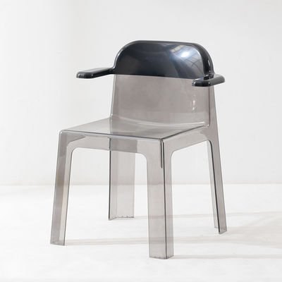 comprar Sillas de comedor de plástico transparente acrílico sillas de cocina de plástico transparente con reposabrazos Fabricación en línea