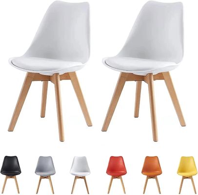 comprar Piernas de madera sillas de comedor sillas de plástico blanco para la cocina restaurante Fabricación en línea