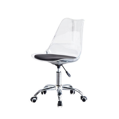 comprar Apartamento moderno silla giratoria acrílica transparente base metálica y cojín de plástico PP Fabricación en línea