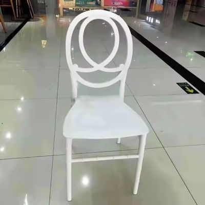 comprar Lujoso moderno Hotel Empilable Banquete silla Chiavari Oro Blanco de plástico Fabricación en línea