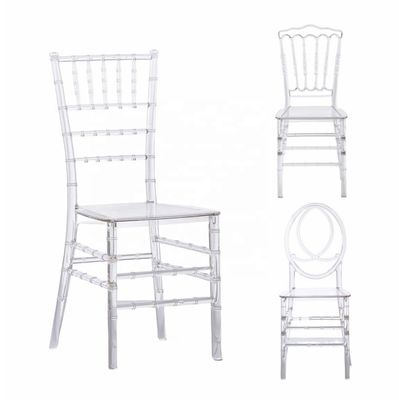 comprar Sillas de banquete transparentes de cristal Napoleón acrílico para bodas, transparentes, Chiavari, para hoteles y banquetes de PC/PP Fabricación en línea