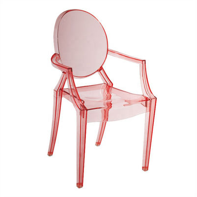 Polícarbonato silla de brazos para niños silla de plástico para niños rosa con brazo