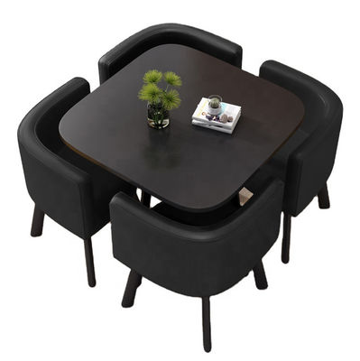 Mesa de comedor cuadrada negra asientos 4 mesa de cocina cuadrada pequeña con 4 sillas