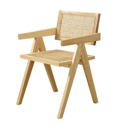 Silla de lecho de madera y ratán personalizable OEM sillas de comedor de madera