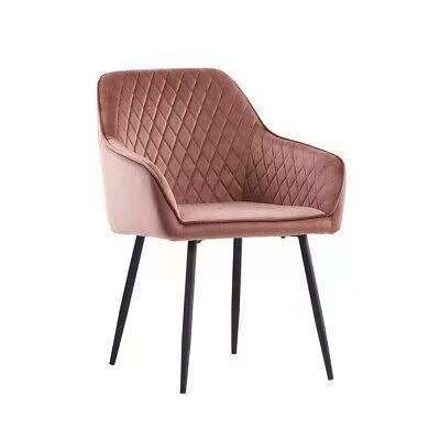 Italia Silla lateral tapizada de terciopelo Sillones de comedor de tela de terciopelo de lujo