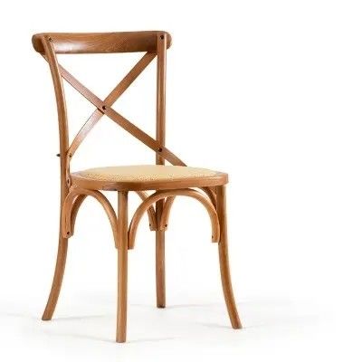 Clasico rústico Vintage sillas de café de madera Benttable silla de cruz de madera