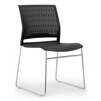Silla de oficina sin brazos y con marco metálico