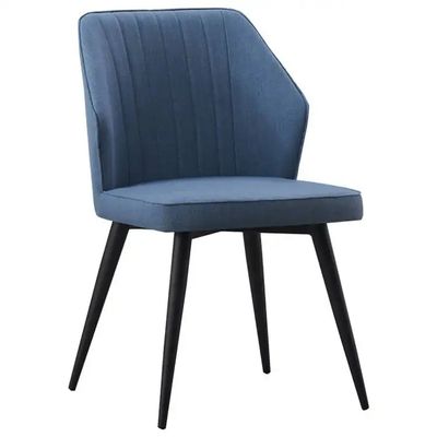 Sillones de comedor tapizados en PU de cuero con patas de metal negro