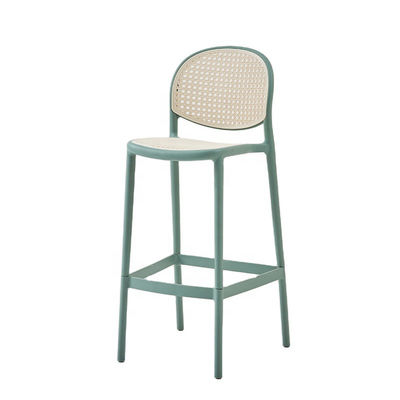 Casa Balcón Sillón de bar de ratán Silla de bar de ratán verde Sillones de mostrador de ratán personalizados