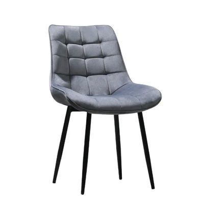 Sillones de comedor de terciopelo gris moderno sillas de comedor acolchadas para el apartamento del hotel