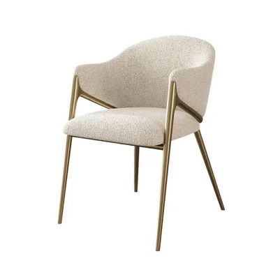 Sillones de comedor tapizados de tela con patas de metal Diseño de lujo para el hogar