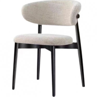 Sillones de comedor de madera negra de interior Tejido de terciopelo con patas de metal