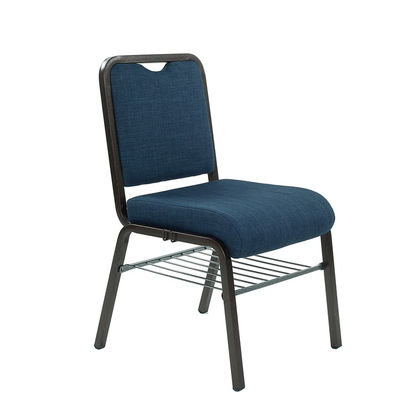 Modernas sillas de iglesia gris apilables de metal y tela para muebles comerciales