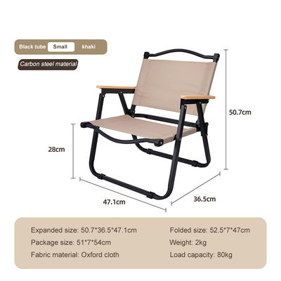 Silla plegable de metal de haya de peso ligero para viajes de pesca de campamento